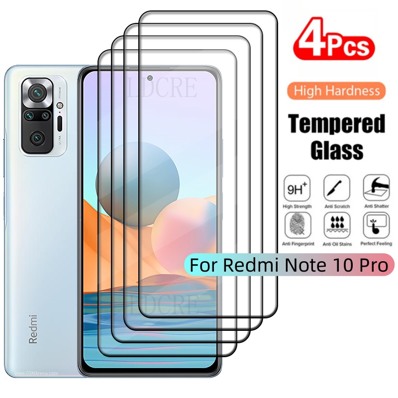 4 шт. для Xiaomi Redmi Note 10 Pro Стекло Redmi Note 10 Pro Стекло Новое полное покрытие Клей 9H HD для защиты экрана Redmi Note 10 Pro