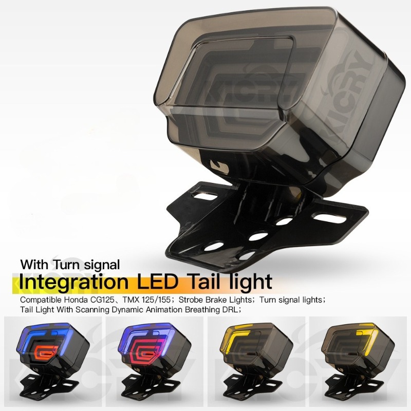 Wodoodporna lampa tylna LED do motocykla z uchwytem na tablicę rejestracyjną, do jazdy nocnej dla motocyklistów TMX125 155 CG125