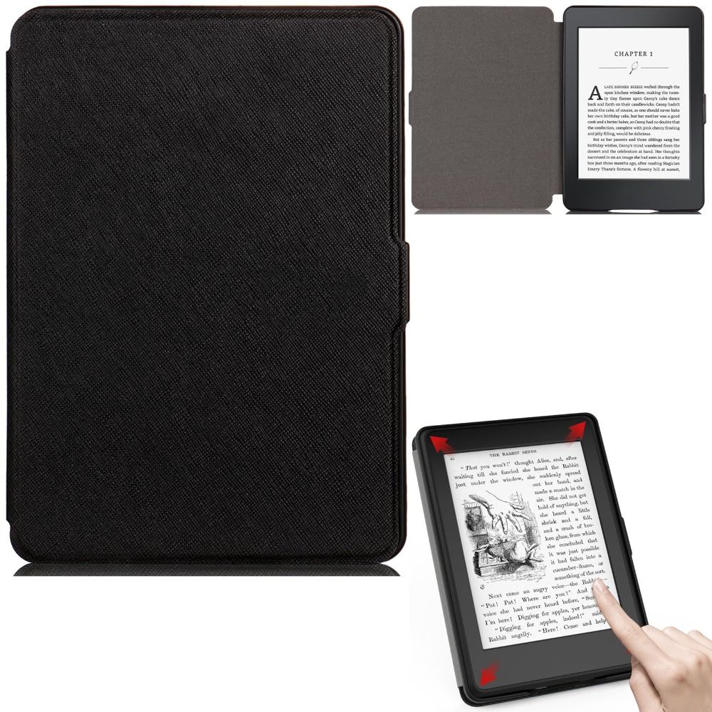 Automatyczne uśpienie/budzenie E-czytnik odporny na wstrząsy skórzany futerał ochronny WP63GW magnetyczny prosty dla Kindle 7. generacji 2014