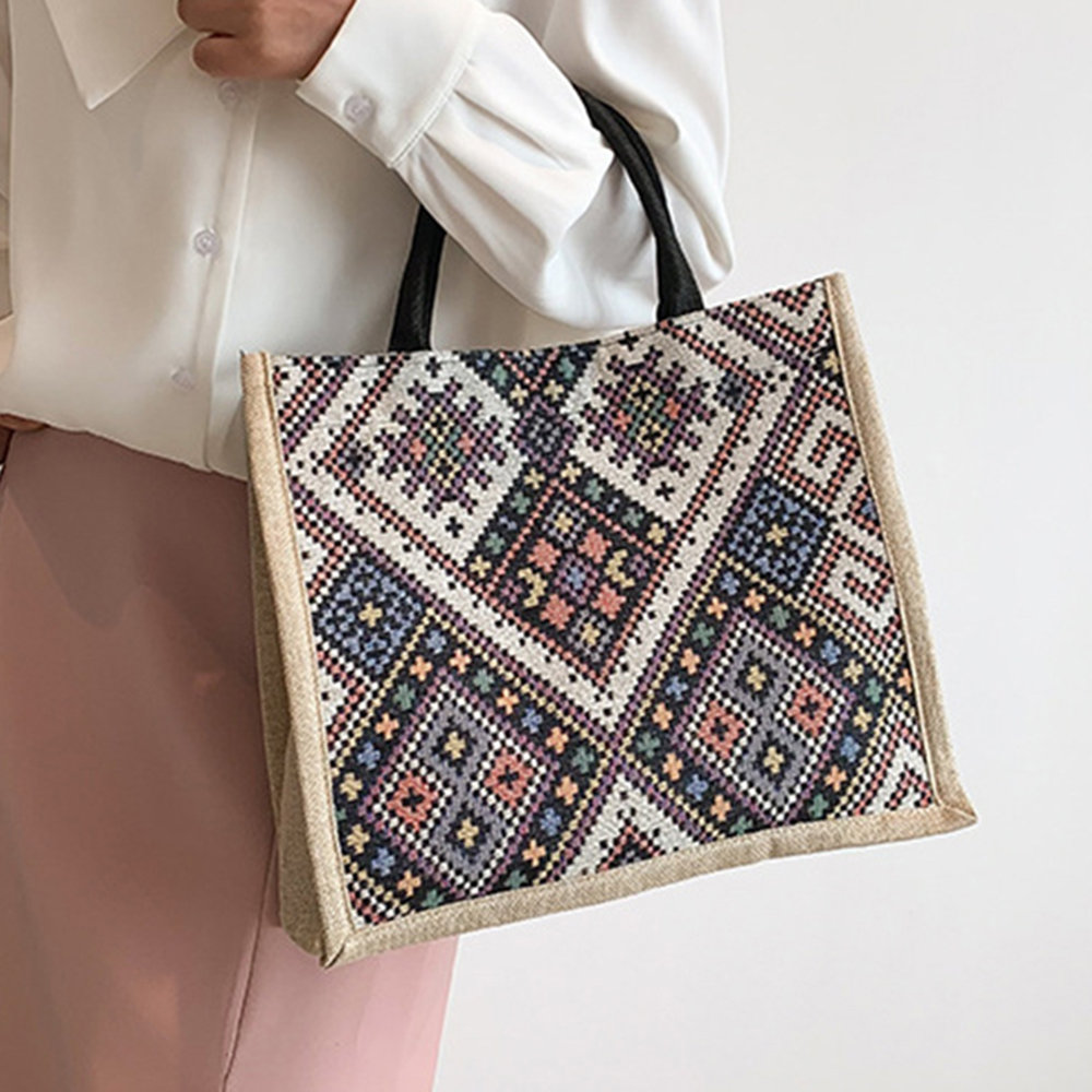 Bolso de hombro de gran capacidad para mujer, bolso de mano de estilo étnico, bolso de mano Retro