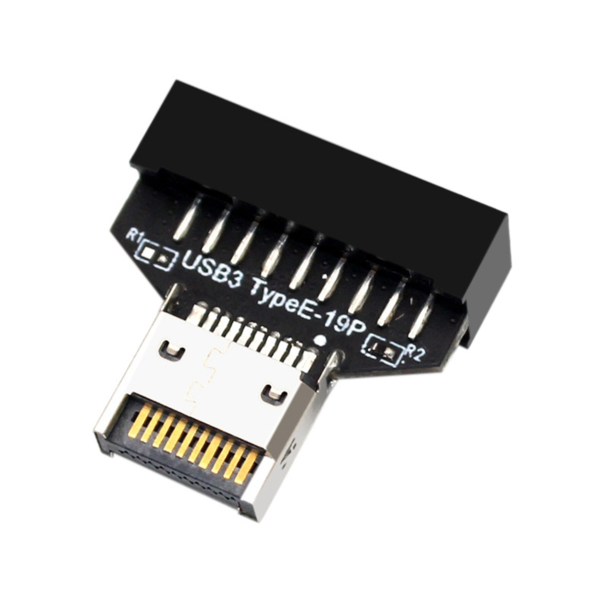 Mais novo usb3.2 tipo-e 20pin para usb 19p chassi frontal usb tipo a tipo c adaptador de extensão para placa-mãe de desktop