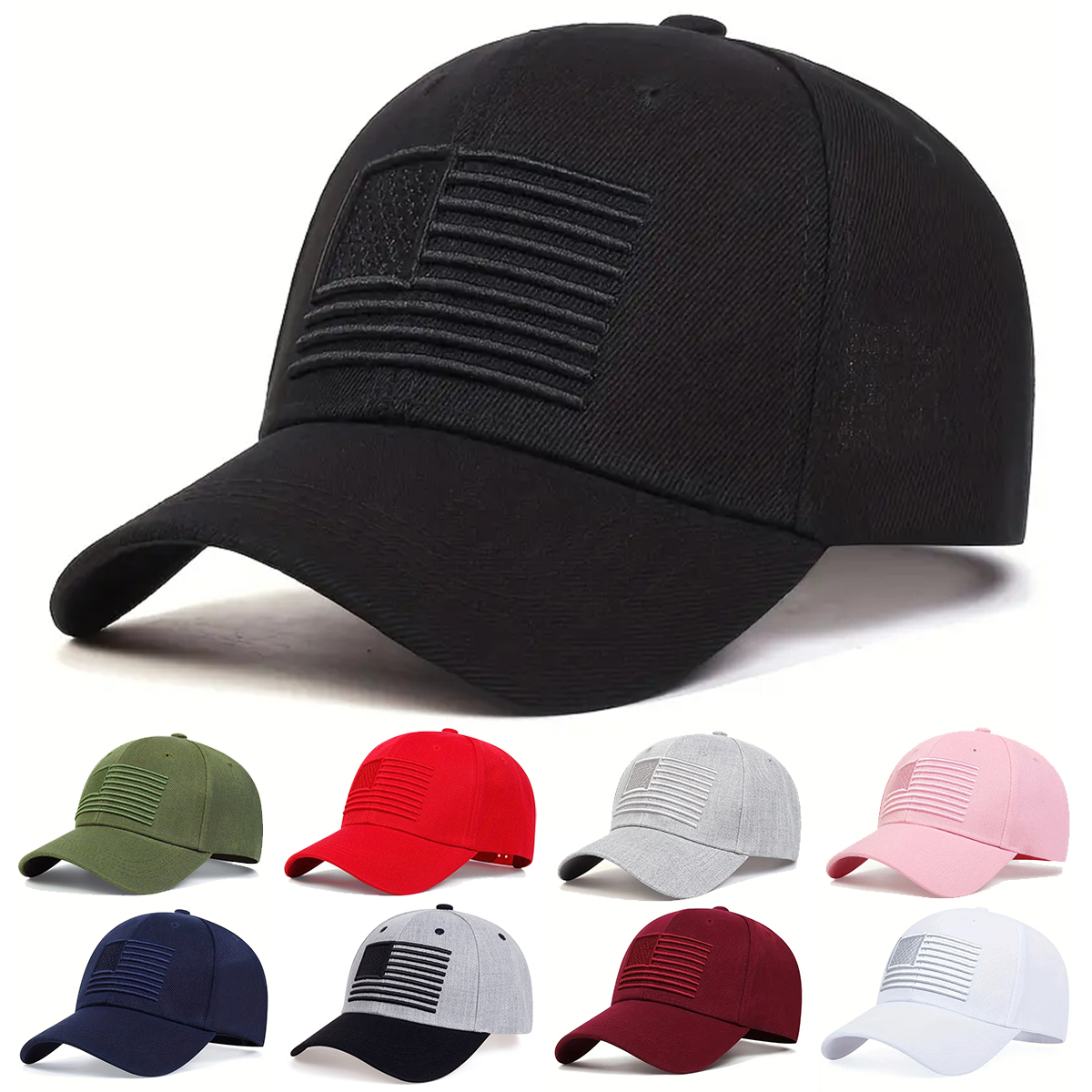 Mode Amerikaanse Vlag Borduren Baseball Caps Lente en Zomer Outdoor Verstelbare Casual Hoeden Zonnebrandcrème Hoed