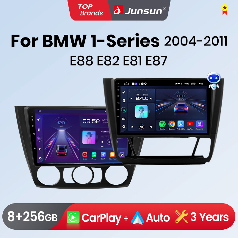 Junsun CarPlay Android Radio samochodowe dla BMW 1-seria E87 E81 E82 E88 2004-2011 GPS inteligentne systemy multimedialne Radio samochodowe