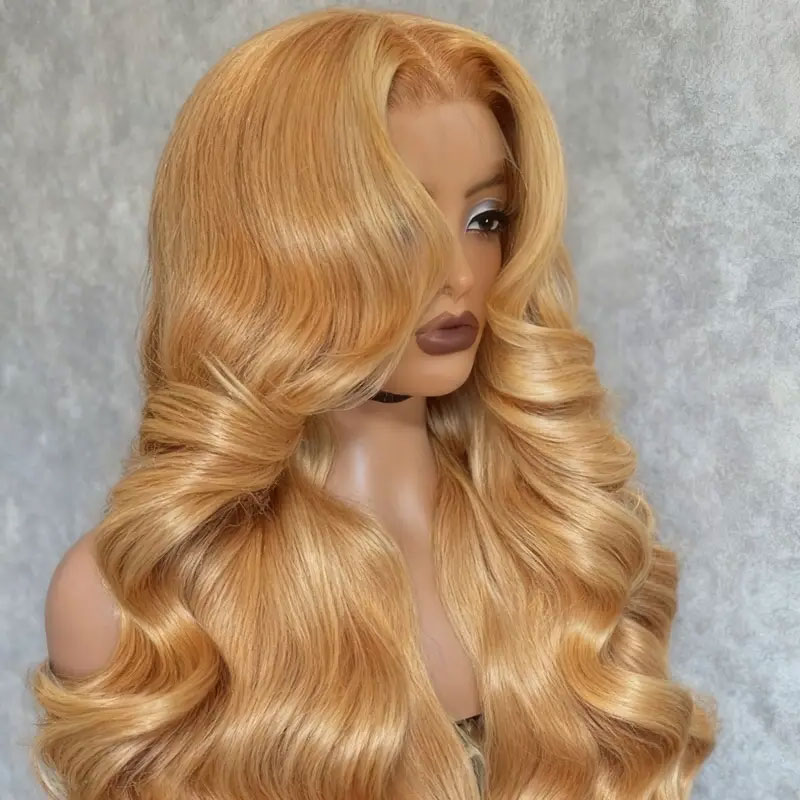 Peruca de Cabelo Humano com Renda Frontal 13x4, Ondas Naturais # Perucas de Cabelo Ondulado Colorido Pré-Prontas com 27 Cores