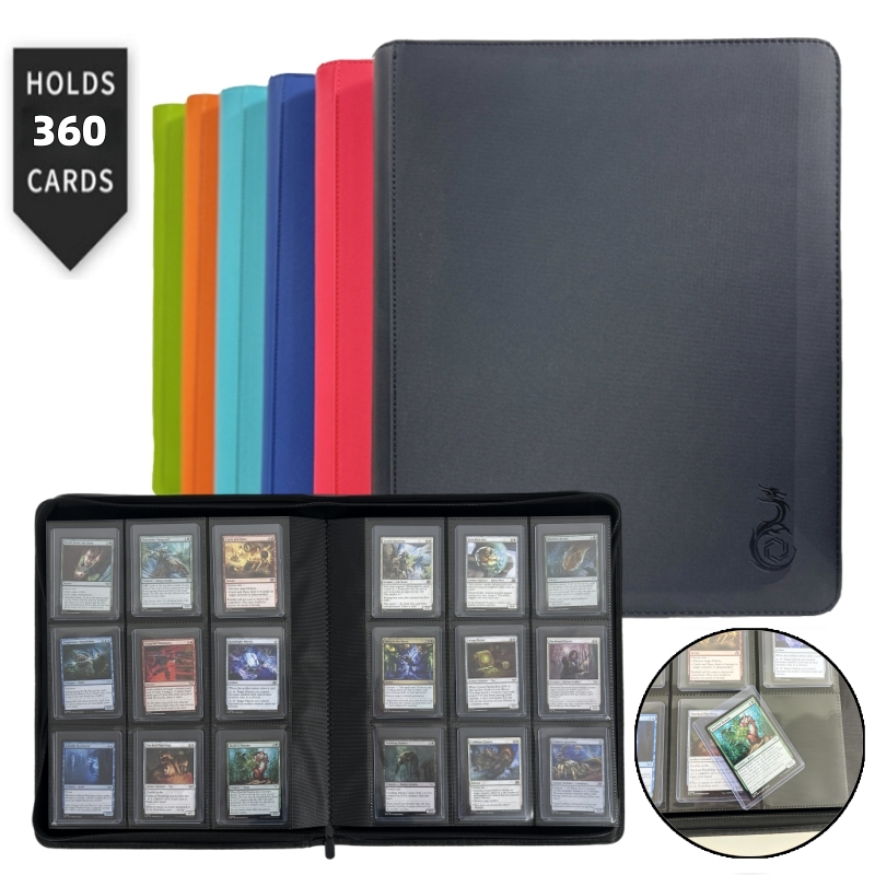 Peut contenir 360 toploaders, 9 poches, classeur à chargement supérieur pour le rangement des cartes, porte-cartes pour cartes de sport ou cartes à collectionner en 3 x 4''
