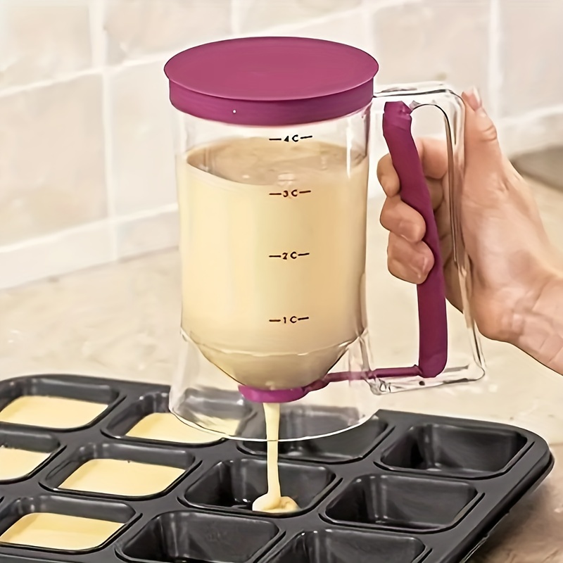 1 ชิ้น 900 มิลลิลิตร Batter Dispenser มือถือสําเร็จการศึกษาช่องทาง Pastry Dough Dispensador สําหรับแพนเค้กคัพเค้กเค้ก