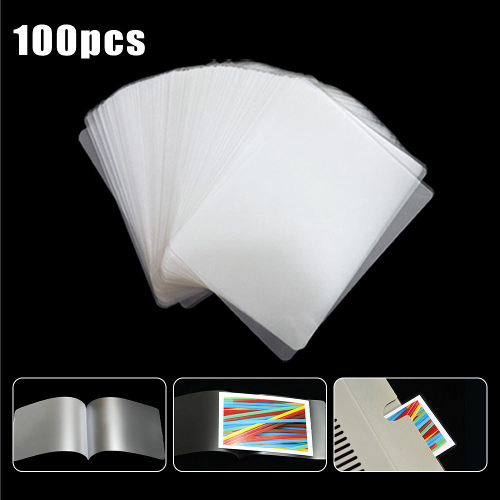 100 pièces Film de stratification thermique PET pour Photo/fichiers/carte/image pochette de stratification plastifieuse Film de plastifieuse à chaud