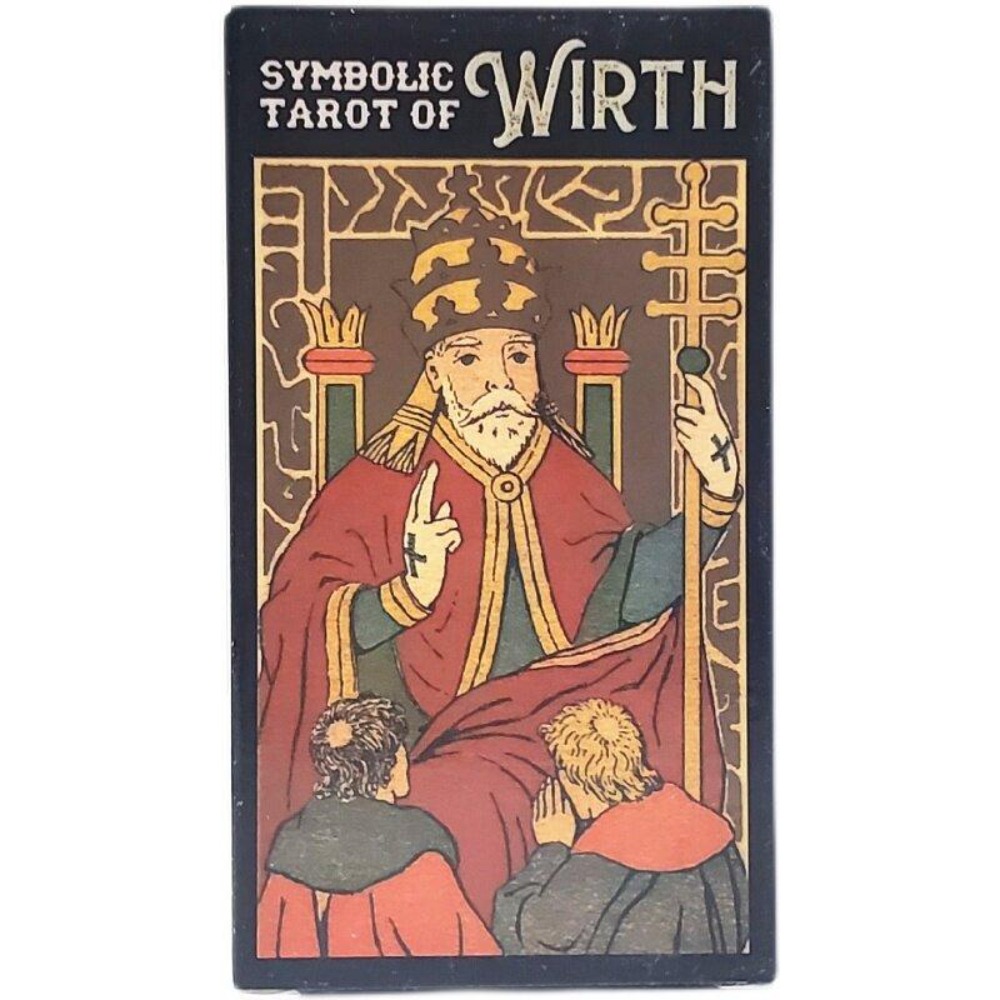 Symboliczne Tarot Wirth |   Karta z książką przewodnika papierowego |   Standardowy duży rozmiar 12x7cm |   78 arkuszy kart tarota i przewodnik