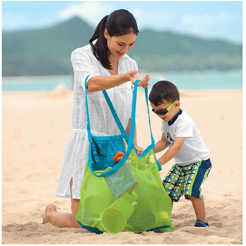 Bolsa de almacenamiento rápido de juguetes de playa para niños al aire libre, herramienta de excavación de arena, bolsa de almacenamiento de embrague, bolsa de playa portátil plegable, bolsa de natación