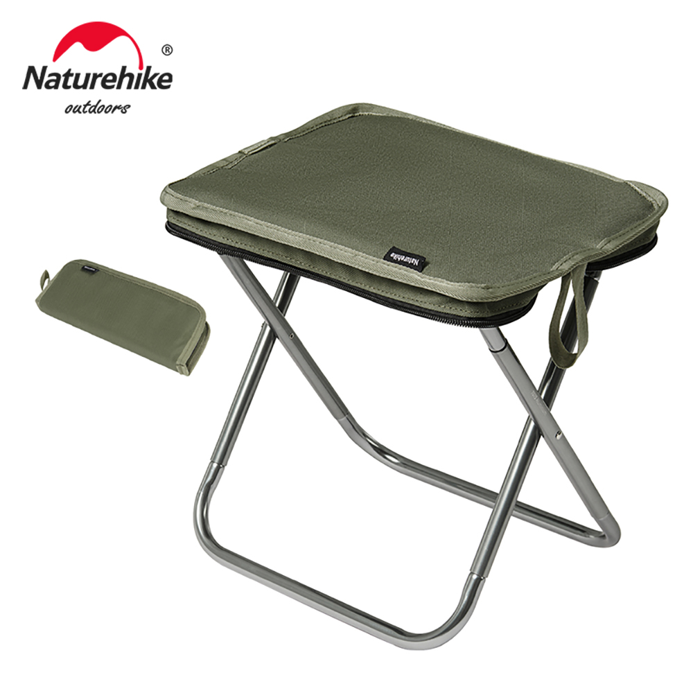 Naturehike Стул для кемпинга Открытый легкий алюминиевый складной стул Портативный табурет для рыбалки Утолщенная губка Походный табурет Сиденье