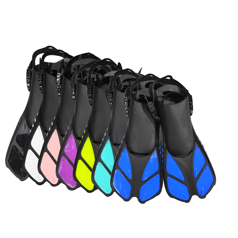 QYQ Zapatos de rana Aletas para adultos con hebillas ajustables Tacones abiertos Diseñados para snorkel Buceo