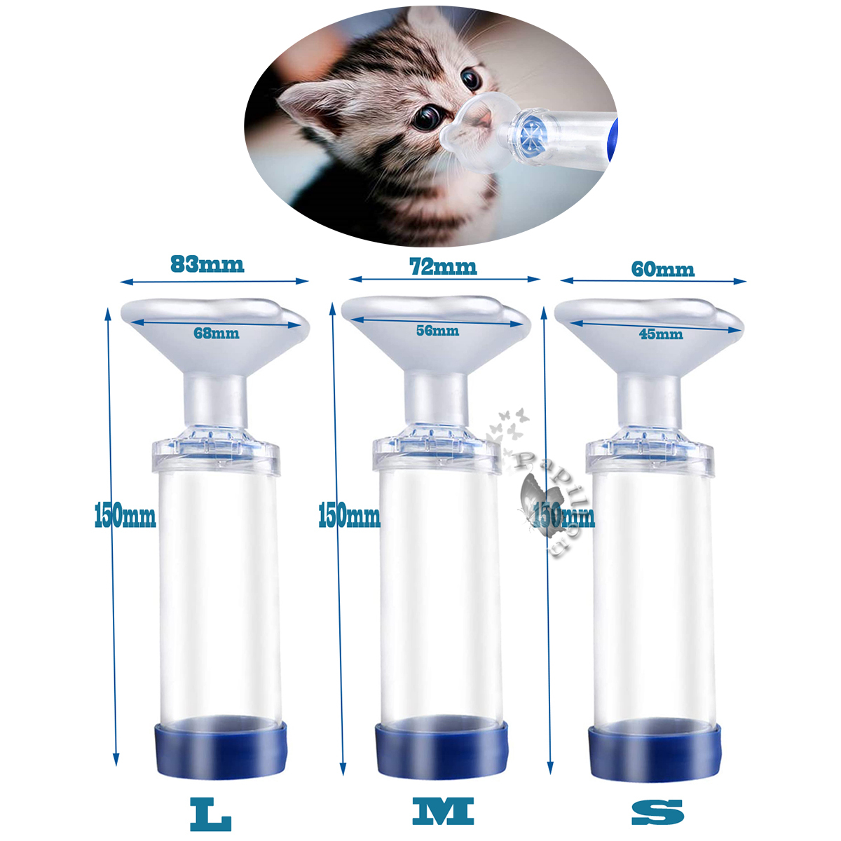 Hond Kat Inhalator Spacer Katachtige/Cannie Aerosol Kamer Inhalator Voor Volwassenen Kinderen Katten/Honden Komen Met 3 Size masker En Instructie