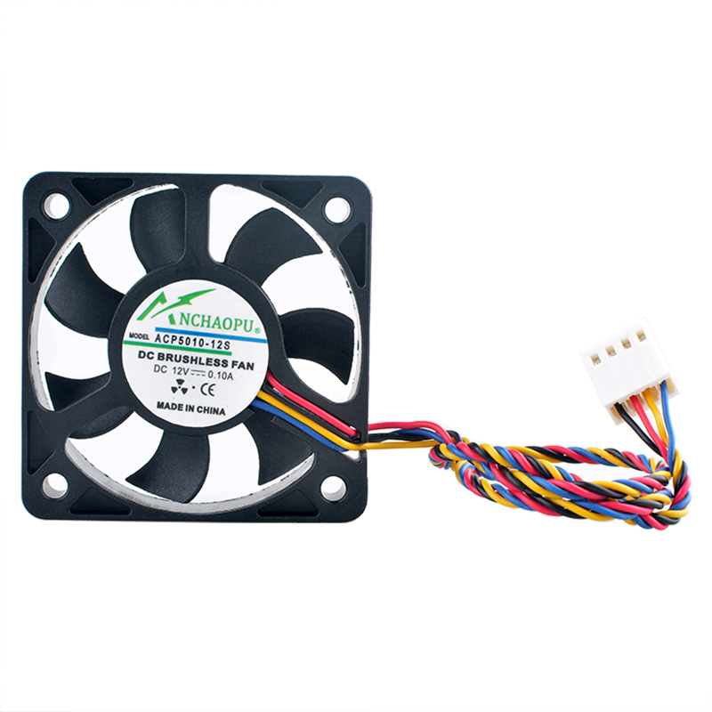 ANCHAOPU ACP5010-12S ACP5010-12PWM 5cm 50x50x10mm 50mm Wentylator DC12V 0.10A 4-pinowy Cichy Wentylator Chłodzący do Obudowy CPU