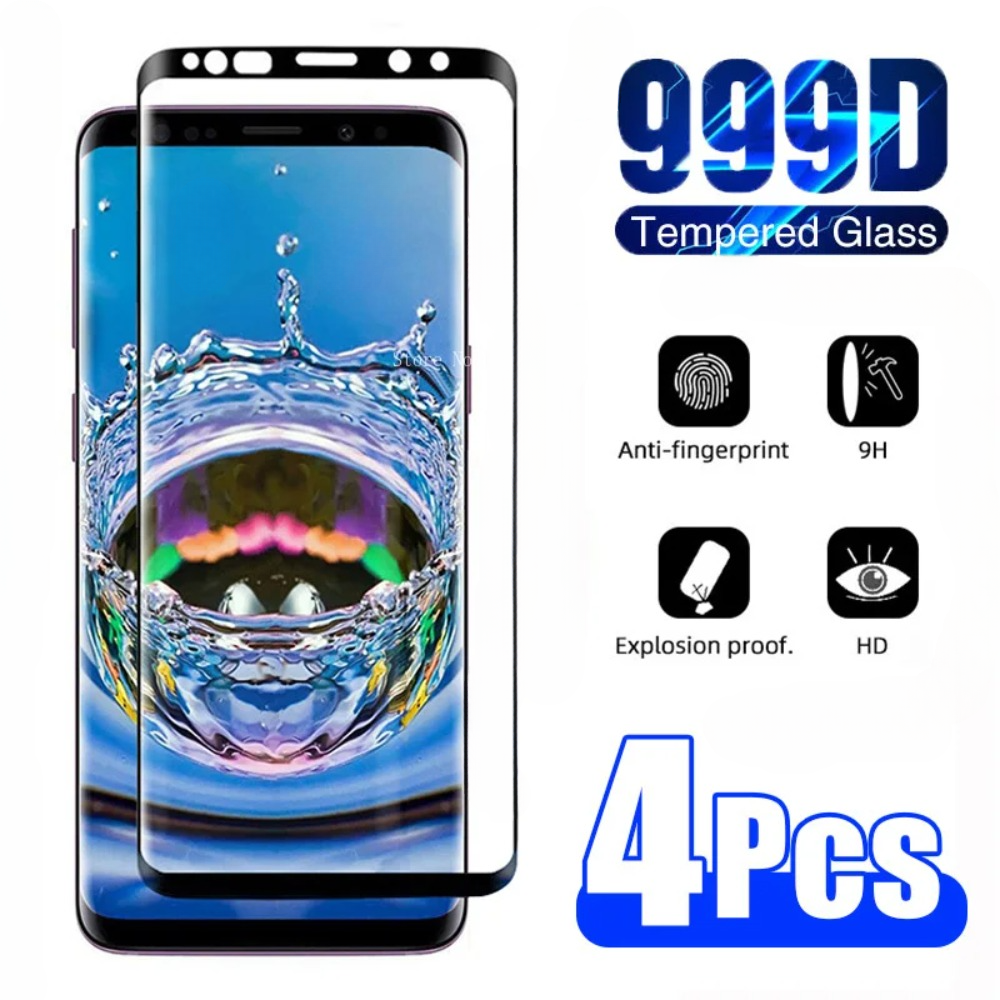 4PCS Curved Tempered Glass for Samsung S23 S22 S21 S24 S20 Ultra S10 S9 S8 Plus Screen Protector For Samsung Note 20 Ultra 10 9