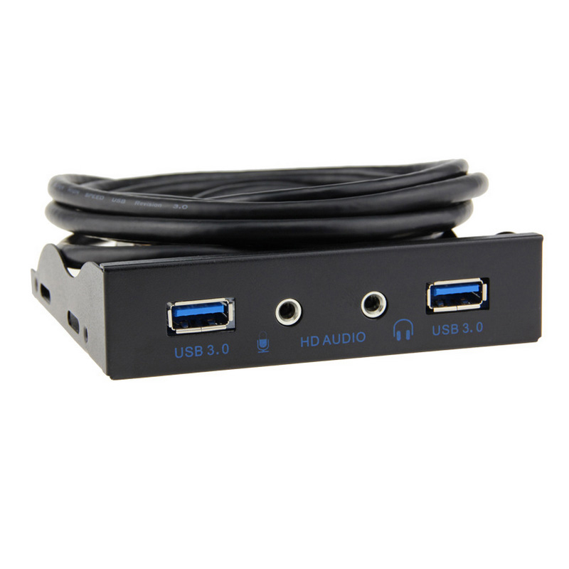 2-портовый концентратор USB 3.0, разветвитель HD Audio, разъем для наушников 3,5 мм, микрофонный интерфейс, кронштейн для передней панели, адаптер для ПК, 20-контактный разъем для гибких дисков 3,5 дюйма
