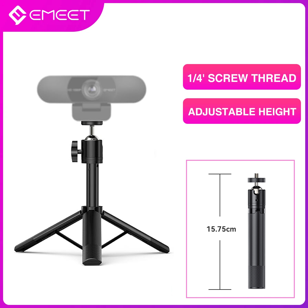 Tripé Portátil EMEET para Desktop/Mesa, Mini Tripé Profissional para Câmeras Mirrorless, Compatível com a Maioria das Câmeras Web/Celulares/GoPros