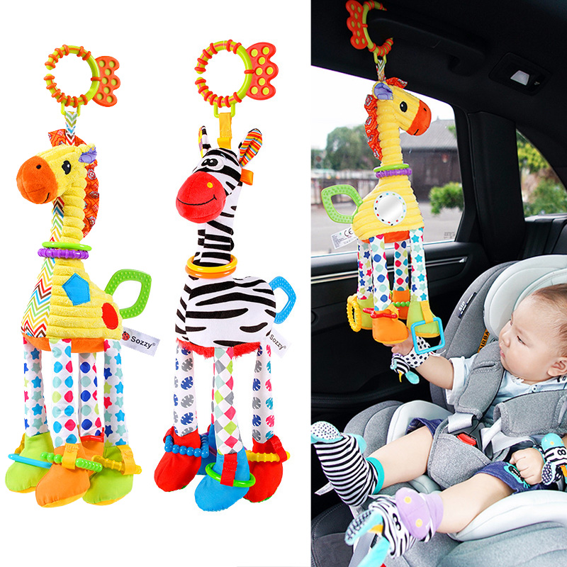 Morbido Giraffa Zebra Animale Campanelli Sonagli Peluche Infantile Sviluppo Del Bambino Maniglia Giocattoli Con Massaggiagengive Giocattolo Del Bambino Per I Regali Neonati