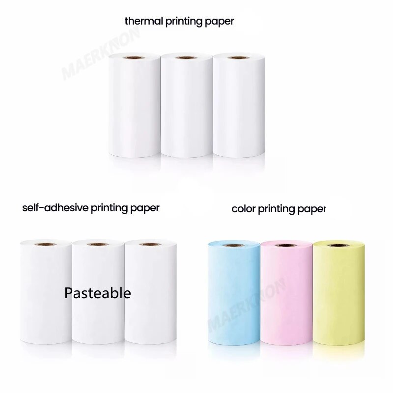 Papel de impresión conveniente para impresoras de bolsillo estudiante pregunta incorrecta térmica Bluetooth teléfono móvil foto datos nota impresión cámara