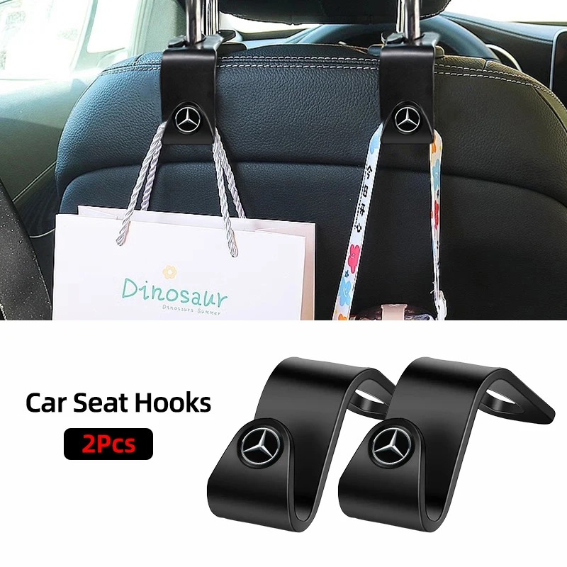 Ganchos portátiles para respaldo de asiento de coche, accesorios de almacenamiento para Mercedes Benz AMG W206 W204 W205 W212 W213 W221 W222 W223 W251 W464, 2 uds.