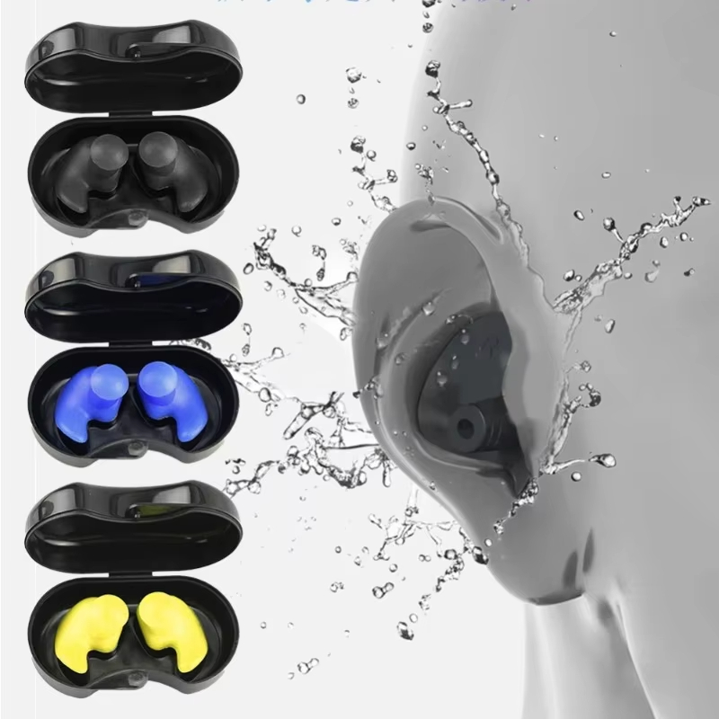 Tapones para los oídos de natación DIZETION, tapones para los oídos de silicona reutilizables impermeables, tapones para los oídos para buceo, Surf acuático, ducha, accesorios de baño