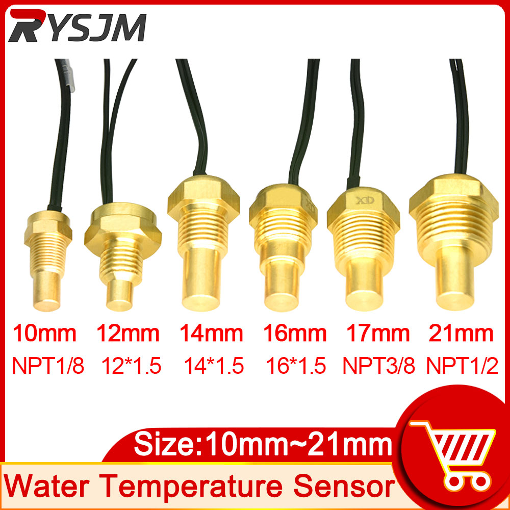 12V/24V Nhiệt Độ Nước Nhiệt Độ Người Gửi 50K Đầu Cắm 10MM 12MM 14MM 16MM Dùng Cho Xe Ô Tô, Xe Tải Đồng Hồ Đo Đo Điện NPT 3/8 1/8