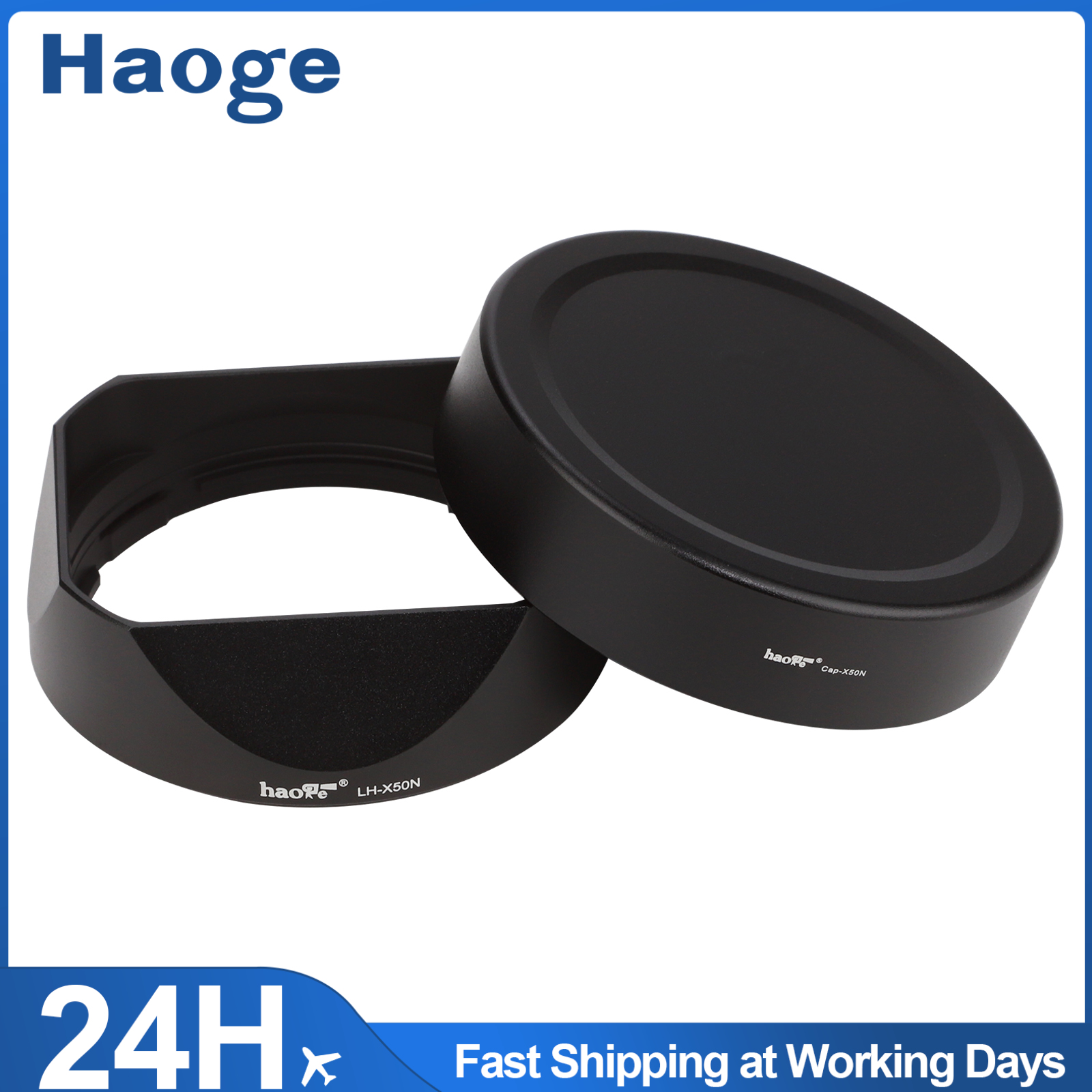 Haoge LH-X50N bagnet kwadratowa metalowa osłona przeciwsłoneczna do Fujifilm Fuji Fujinon XF 50mm F2 R WR obiektyw z metalowa nakrętka zestaw na X-Pro3 X-T4