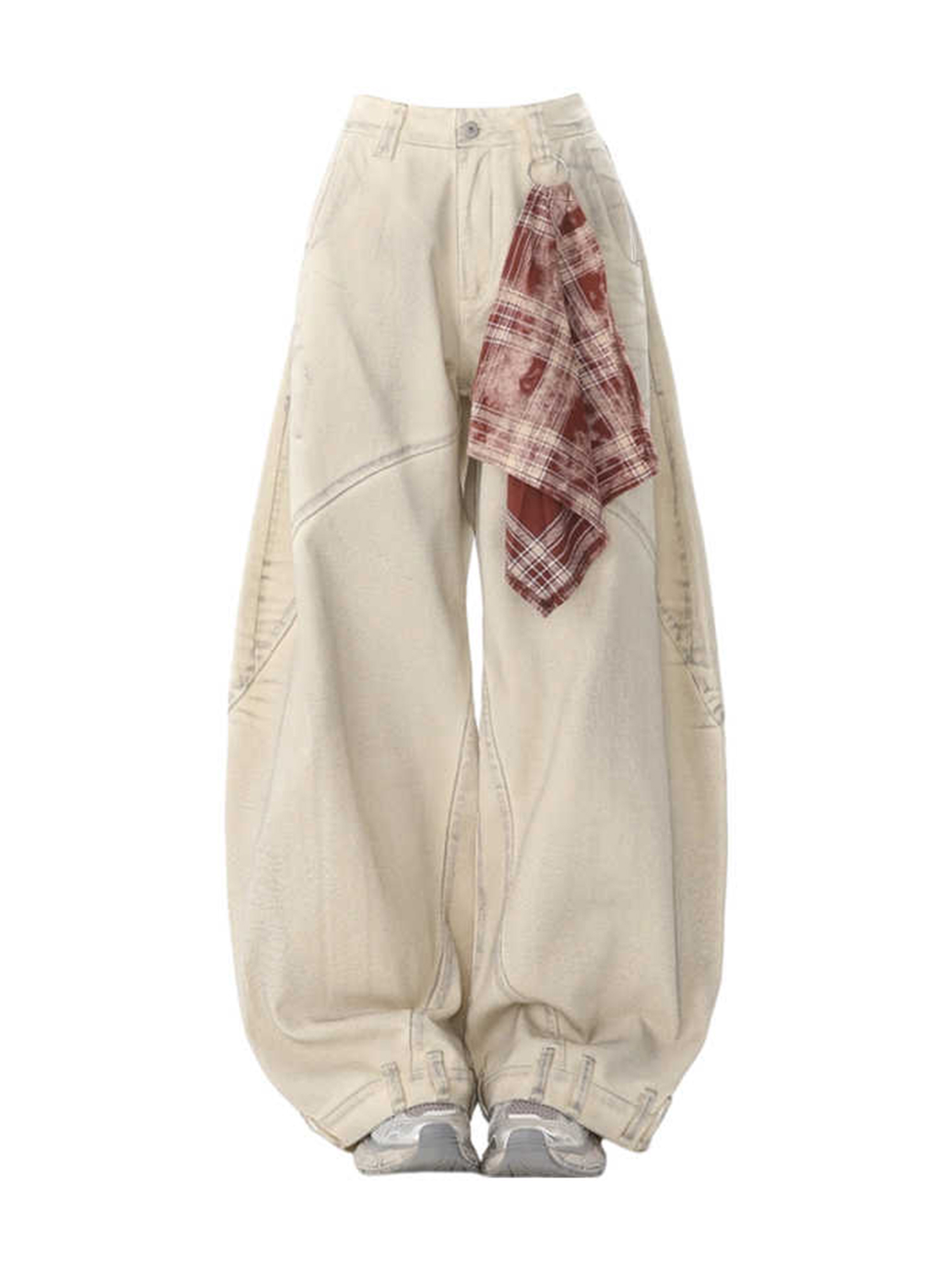 Damskie szerokie dżinsy morelowe Vintage Harajuku Y2k Baggy długie spodnie dżinsowe japońskie spodnie dżinsowe w stylu 2000s ubrania oversize nowość