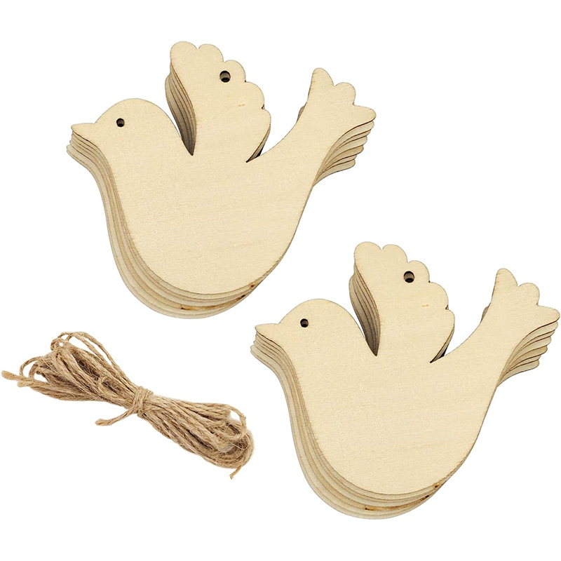Confezione da 20 pezzi in legno non finito colomba della pace ritagli di uccelli ornamenti appesi etichette regalo artigianali fai da te per disegnare decorazioni per feste in casa artigianali