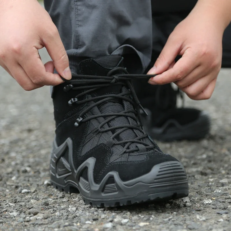 Botas militares tácticas para entrenamiento en el desierto para hombre, zapatillas deportivas antideslizantes para acampar al aire libre, senderismo, escalada y caza
