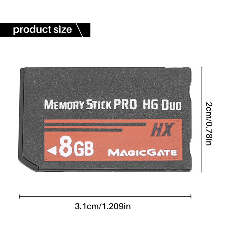 Mais novo cartão de memória MS Pro Duo HX de 8 GB para câmera Sony PSP Cybershot