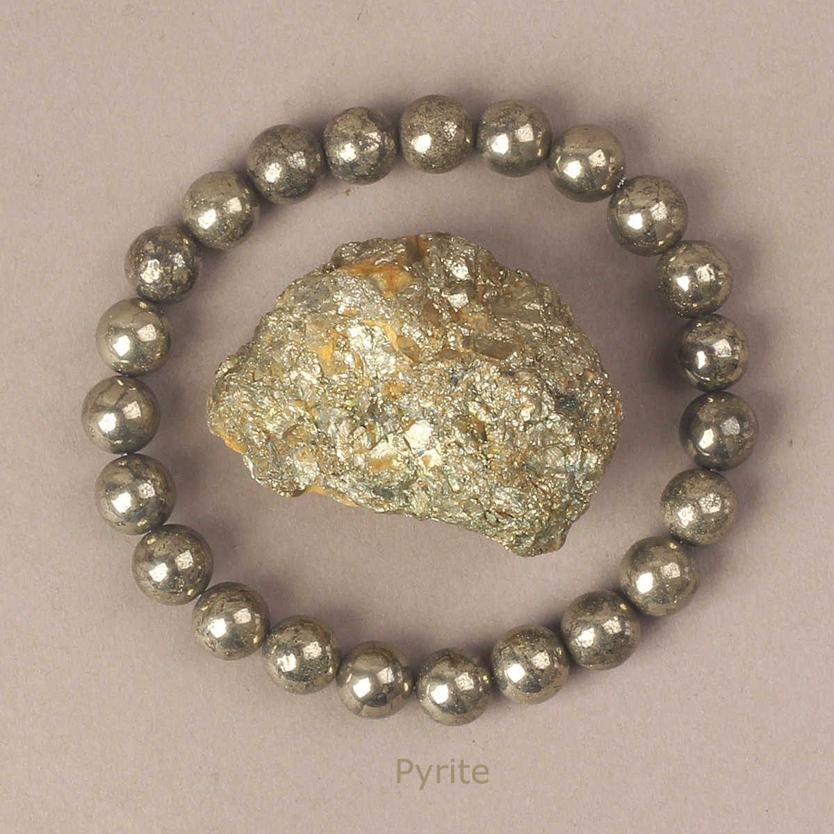 Pulseira de pedra de pirita natural, 6/8mm, para homens, promovendo a circulação sanguínea, energia de cura, meditação, pulseiras femininas, joias, presentes