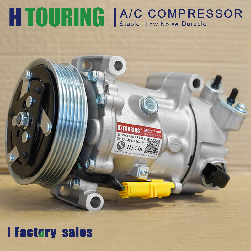 Kompresor klimatyzacji Peugeot 207 307 308 508 PARTNER C3 C4 C5 DS3 9659875780 6453QJ 6453QK 6453WK 6453WL 6453ZZ 9822826880