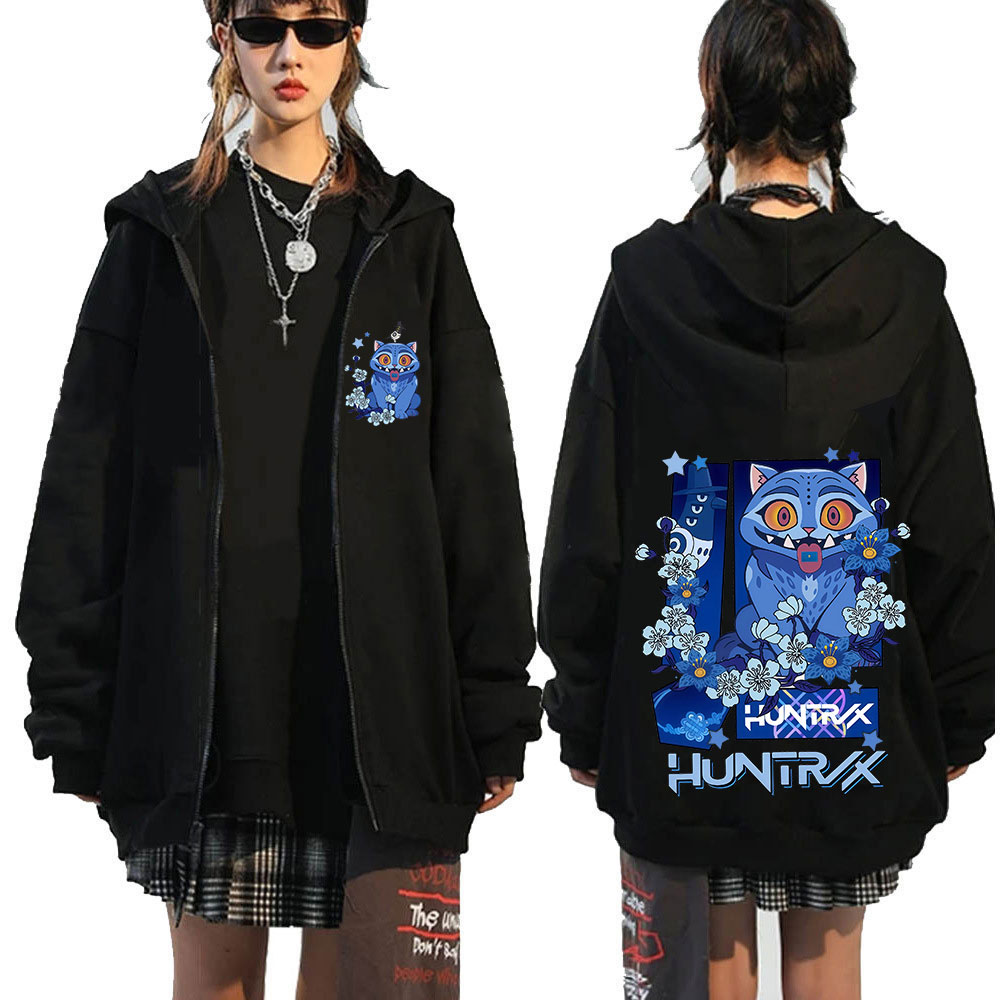 Kpop demon hunters filme derpy tigre zíper hoodies moda hip hop zip up moletom com capuz roupas das mulheres dos homens pulôver jaqueta