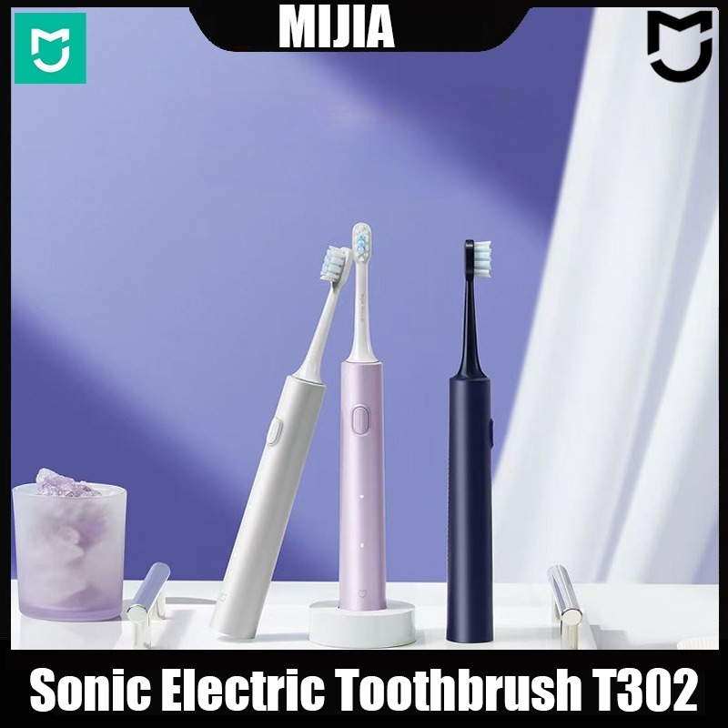 MIJIA T302 음파 전동 칫솔 31000 RPM 긴 배터리 수명 150일 구리 없는 듀폰 브러시 헤드 IPX8 방수 4가지 모드