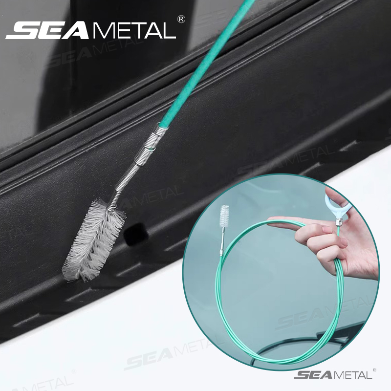 SEAMETAL 3m/5m Spazzola per la pulizia della draga di scarico dell'auto Tubi lunghi Strumento di dragaggio Porta dell'auto/Tetto apribile/Fori di scarico del parabrezza Spazzola per la pulizia degli intasamenti