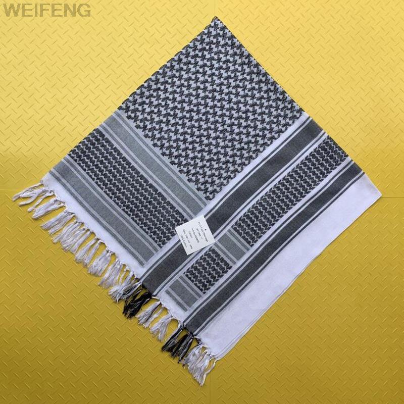 Taktischer arabischer Keffiyeh Shemagh-Schal, Baumwolle, Winterschal, Halswärmer, Abdeckung, Kopfwickel, winddicht, Wandern, Camping, Schal, Männer und Frauen