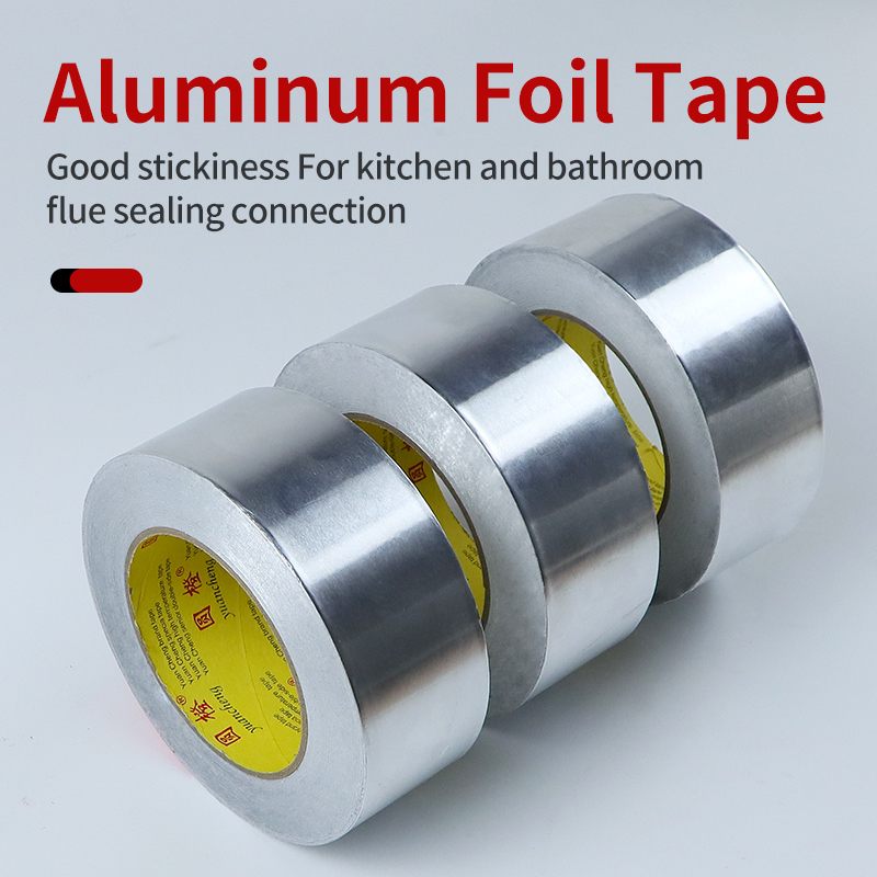 1 Rolle hochtemperaturbeständiges Aluminiumfolienband, wasser- und ölbeständig, flammhemmend und sonnenbeständig, handreißbar