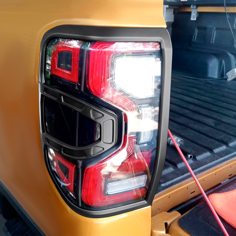 Cubierta de luz trasera negra mate, embellecedor protector de lámpara trasera para Ford Ranger 2022 2023 2024 T9 Wildtrak Sport 4X4 Next Gen, accesorios