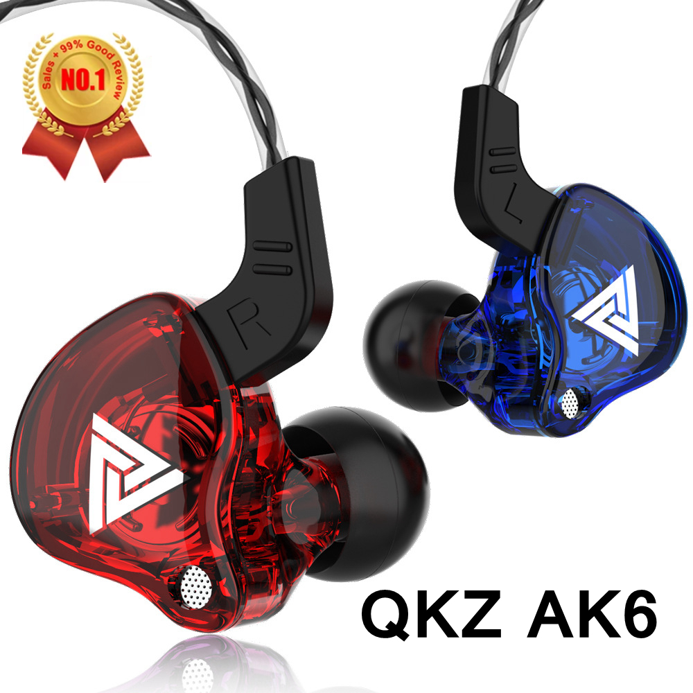 QKZ AK6 SK7 Проводные наушники HiFi с медным драйвером и микрофоном Спортивные наушники для бега Бас Стереогарнитура Музыкальные наушники fone de ouvido
