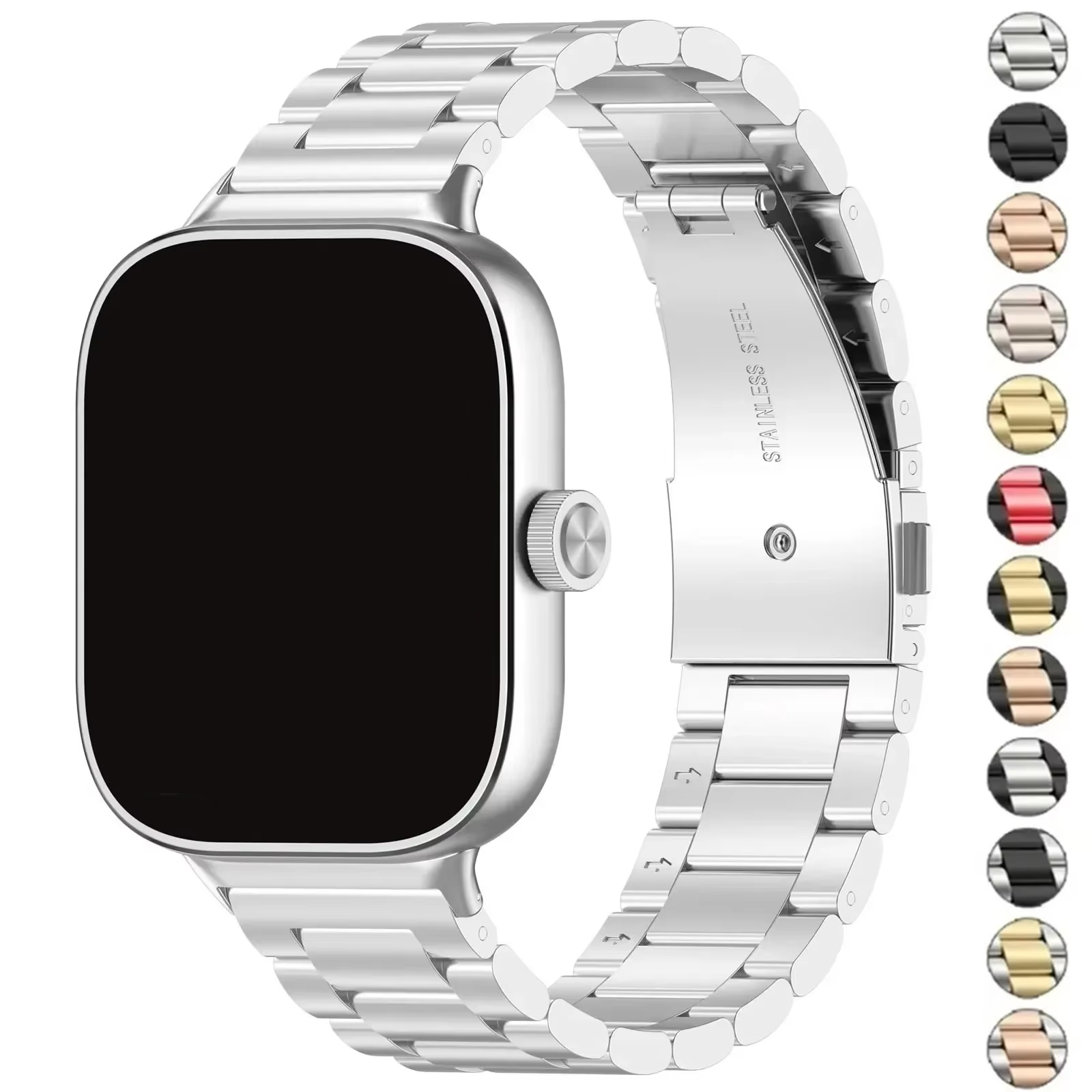 Correa de acero inoxidable para Redmi Watch6 5 4, correa de repuesto de lujo de Metal para Xiaomi MiBand8/9Pro, pulsera deportiva
