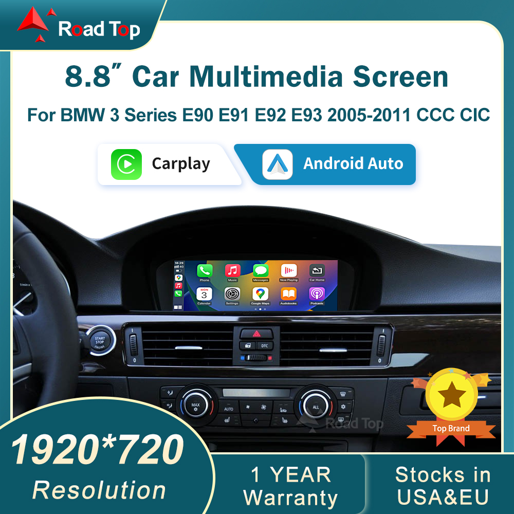 8,8'' Draadloze CarPlay Android Auto voor BMW Serie 3 5 E60 E61 E90 E91 E92 E93 CCC CIC Systeem Multimedia Display Scherm