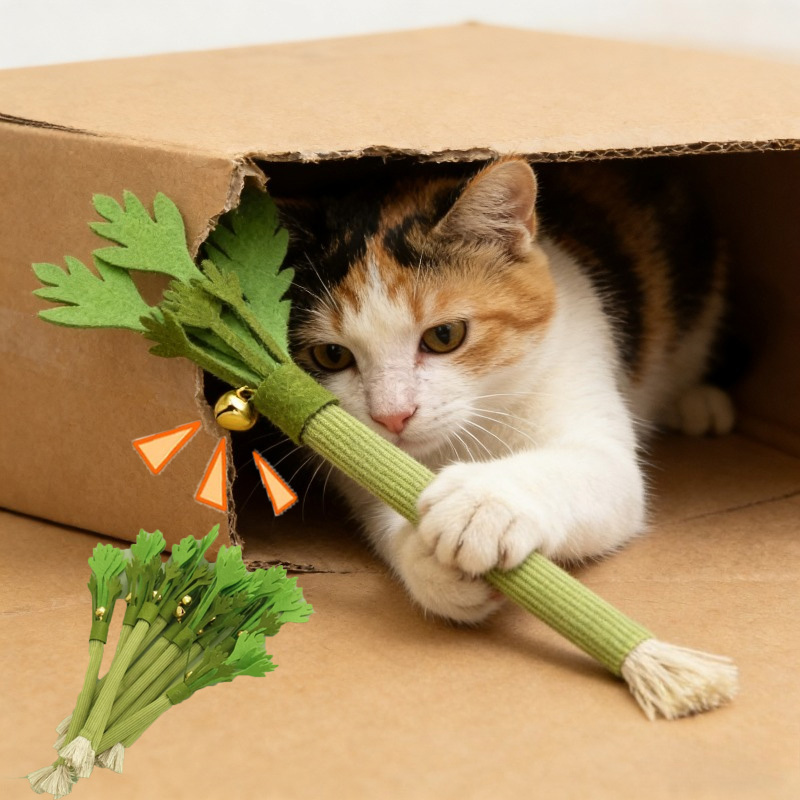 猫のおもちゃ 猫ニップ 猫の歯磨きおもちゃ インタラクティブなセルフプレイ用猫ニップ臼歯スティックおもちゃ 噛むと音が鳴る猫のおもちゃ