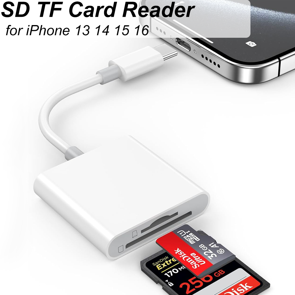Lector de tarjetas 2 en 1 OTG tipo C unidad Flash USB lector de tarjetas SD TF para iPhone 14 15 16 Xiaomi Huawei Tablet USB C a tarjeta de memoria