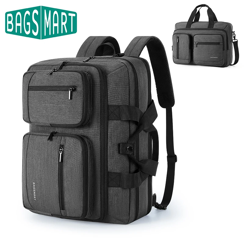 BAGSMART 3 In 1 Laptoptas voor Mannen Rugzak Waterafstotende Computer Aktetas voor 17.3 ''Laptop Schoudertas Zakenreizen