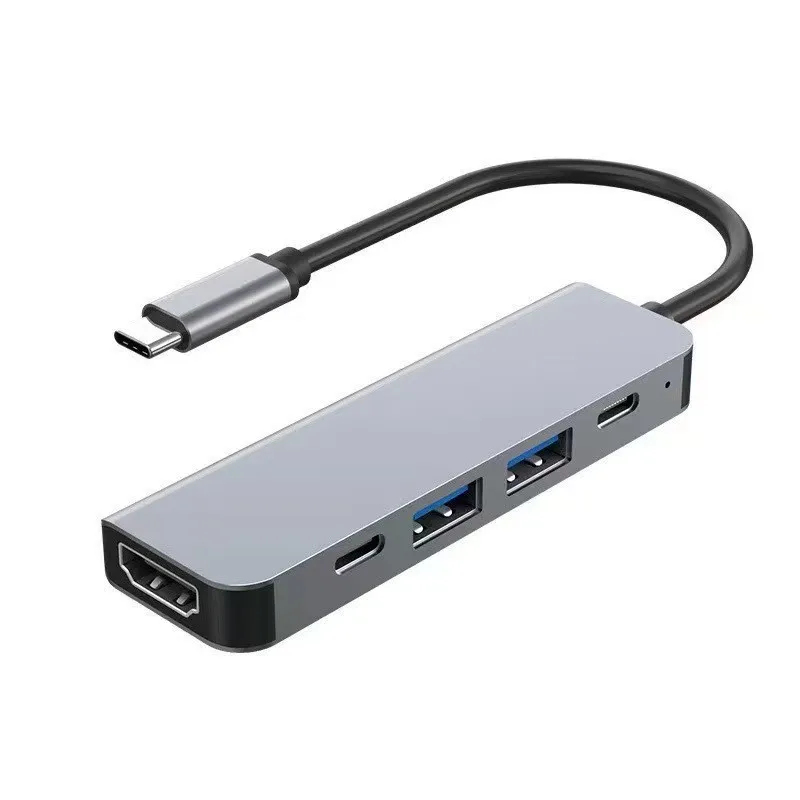 Hub 5 en 1 Tipo-C y Base USB-C - Adaptador Multifunción para Teléfono, PC y Mac