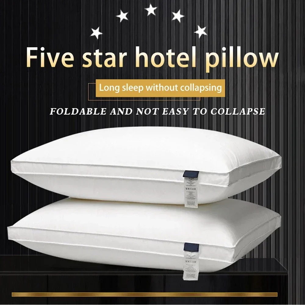 5-sterrenhotelkussen, 100% katoenen hoofdkussen, ergonomisch nekondersteunend kussen voor volwassenen, voor thuisgebruik