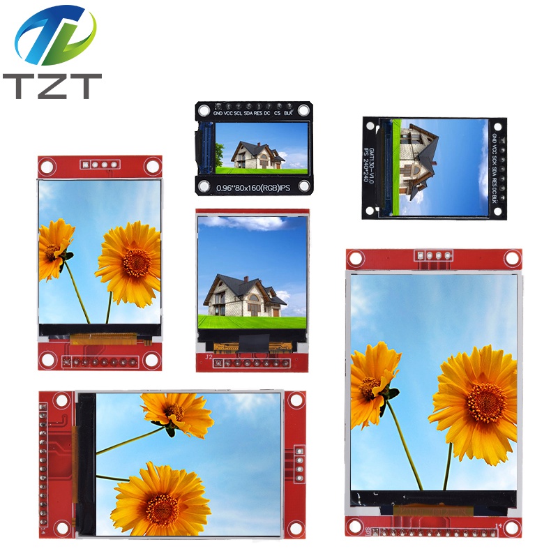 TFT 디스플레이 0.96/1.3/1.44/1.8/2.4/2.8/3.5 인치 TFT 풀 컬러 스크린 LCD 모듈 ST7735 ILI9341 Arduino 용 드라이버 인터페이스 SPI