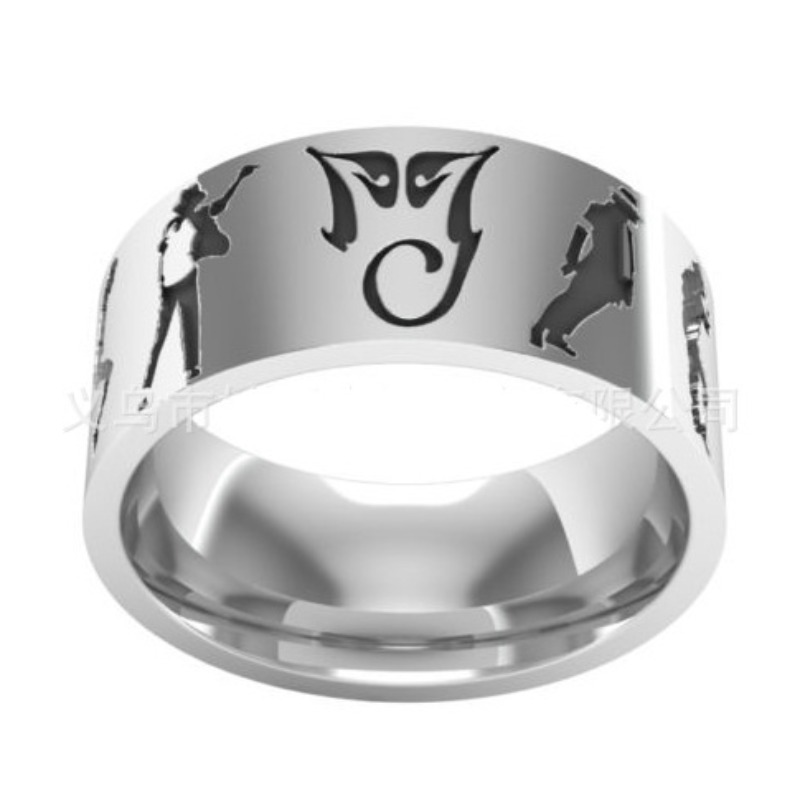 King Of Pop Michael Jackson Anello MJ Ballerino Rock Roll Dancing Figura Gioielli musicali punk