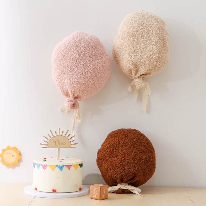 Globo de terciopelo de peluche para niños, adornos colgantes de pared, decoraciones de globos colgantes para habitación de algodón, accesorios de fotografía recién nacido, regalo