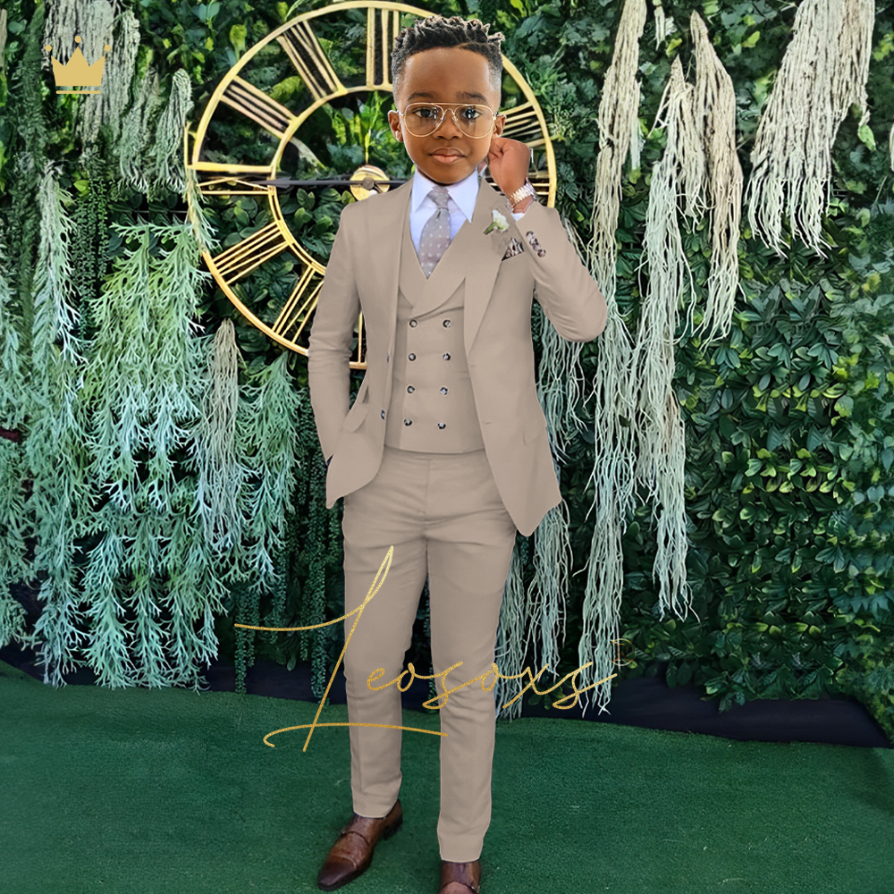Completo formale da ragazzo, completo da 3 pezzi, adatto per cocktail party di matrimonio, abito personalizzato, abito per bambini di 2 ~ 16 anni